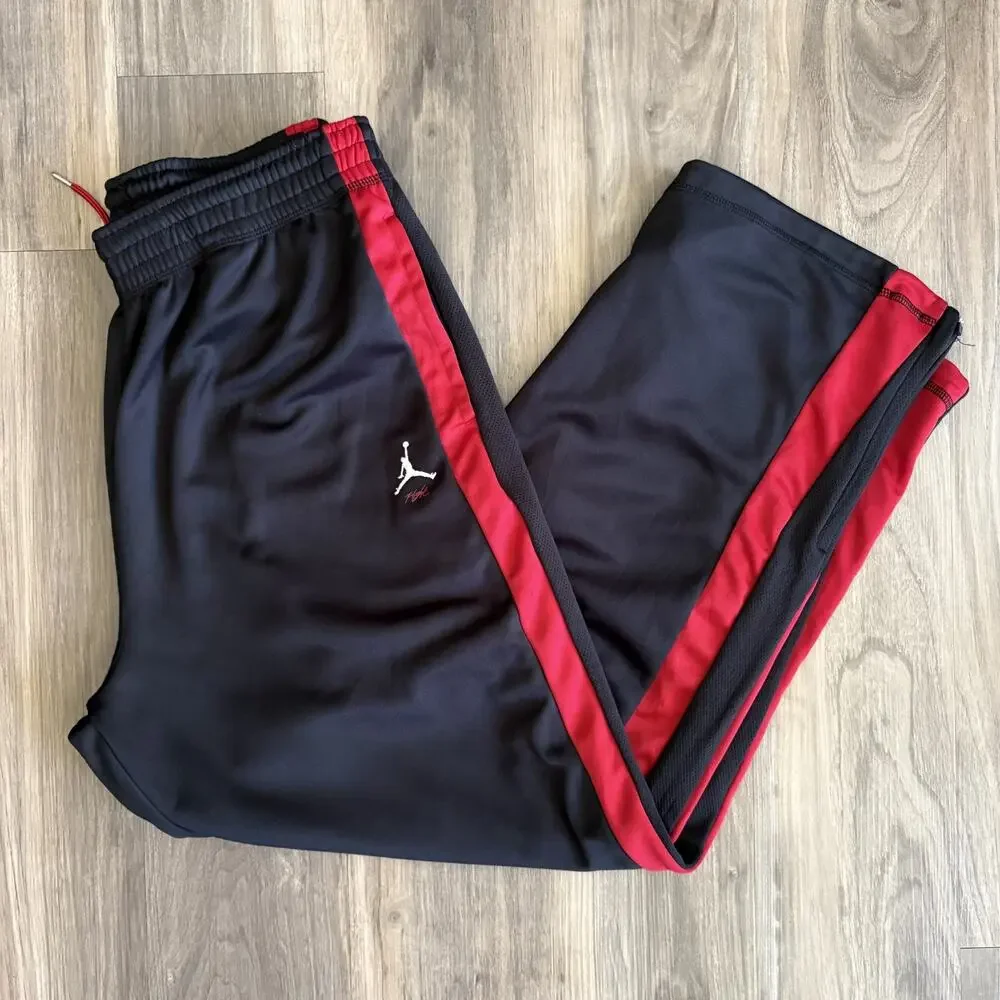 Vintage Air Jordan Track Pants Men's Size L 34x29 Black Red BRED Basketball